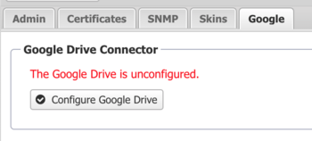Google Drive Connector unconfigured